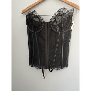 DARQUE by Coquette Women's Size L Black Lace Bustier Corset D9278